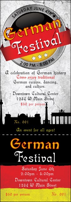 German Event Ticket Product Front