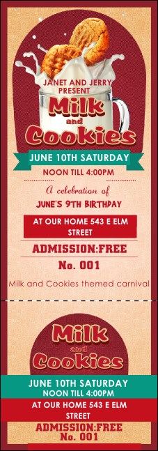 Milk & Cookies Event Ticket Product Front