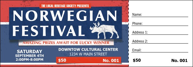 Norwegian Raffle Ticket Product Front