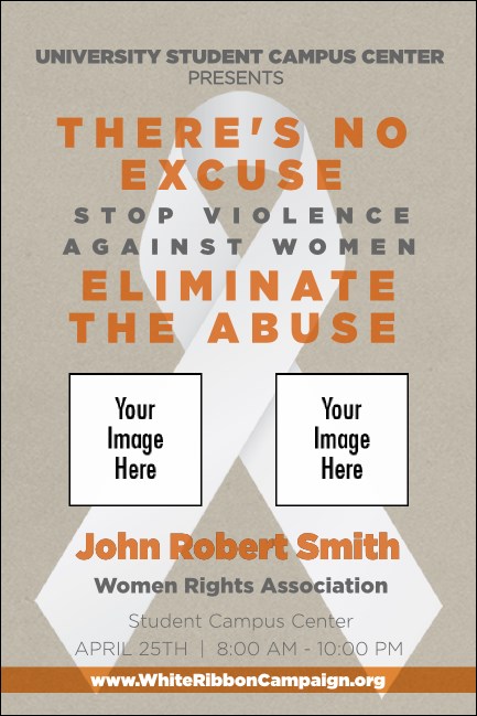 White Ribbon Economy Event Badge Product Front