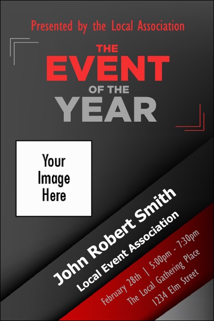 Red and Silver Economy Event Badge Product Front