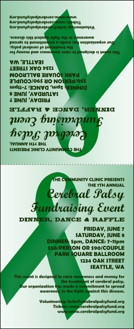 Green Ribbon Table Tent Product Front