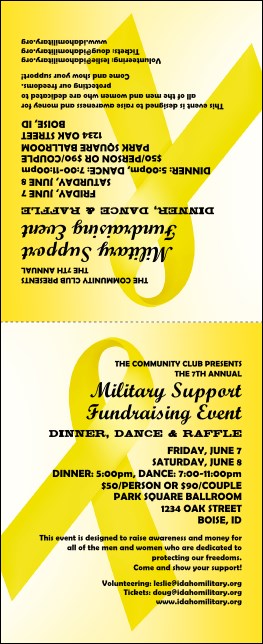 Yellow Ribbon Table Tent Product Front