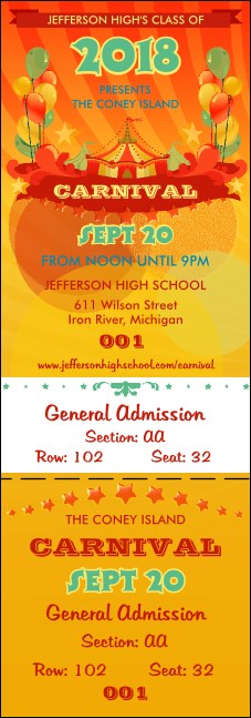 Carnival Reserve Event Ticket Product Front