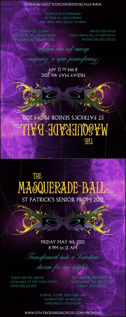 Masquerade Ball Table Tent Product Front