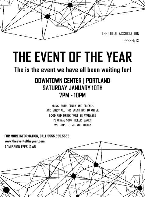 All Purpose Geometric Black and White Invitation Product Front