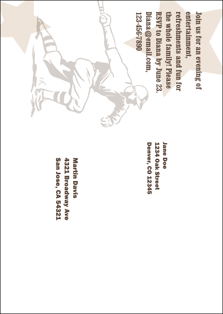 All-Star Retro Baseball Postcard Mailer Product Back