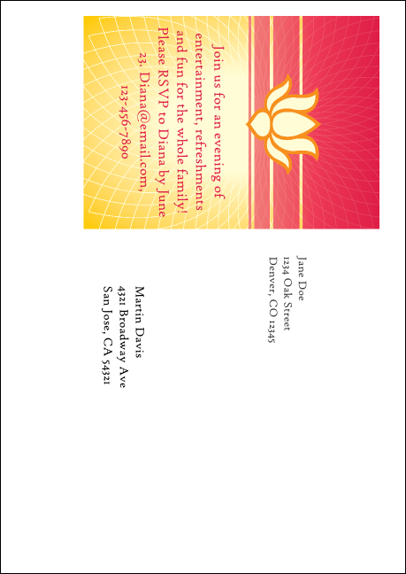 Lotus Flower Postcard Mailer Product Back