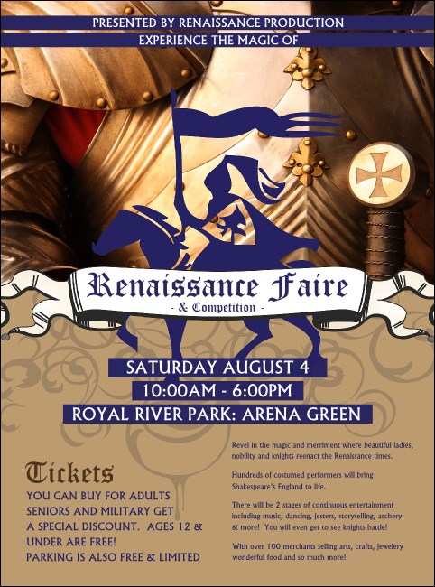 Renaissance Faire Armor Flyer Product Front