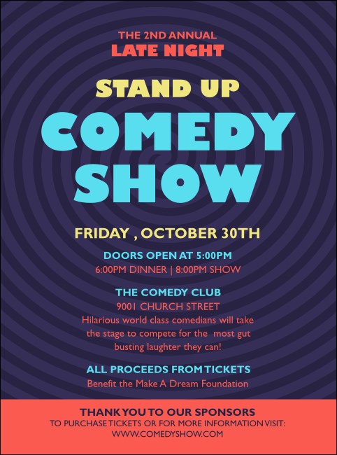 Comedy Spirals Flyer Product Front