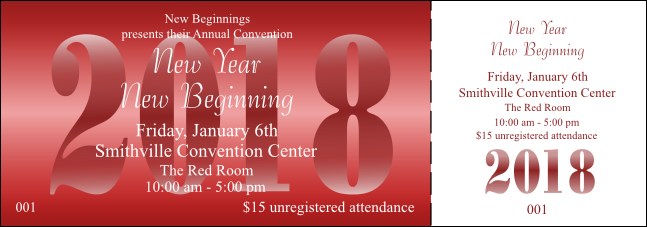 Year General Admission Ticket (Maroon) Event Ticket Product Front