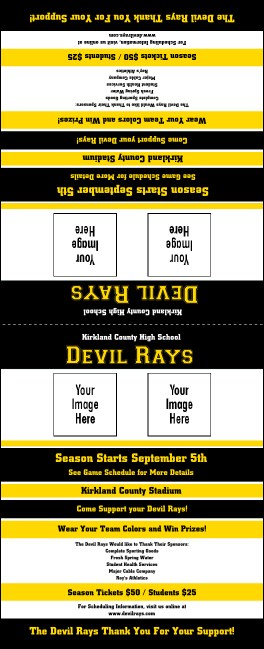 Sports Ticket Black & Yellow Table Tent Product Front