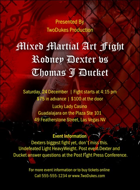 Mixed Martial Art Invitation