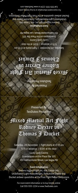 Mixed Martial Arts (Green) Table Tent Product Front