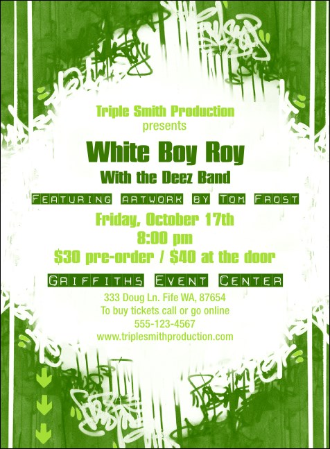 Hip Hop Green Invitation