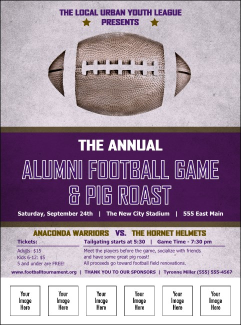 Football Purple Logo Flyer Product Front