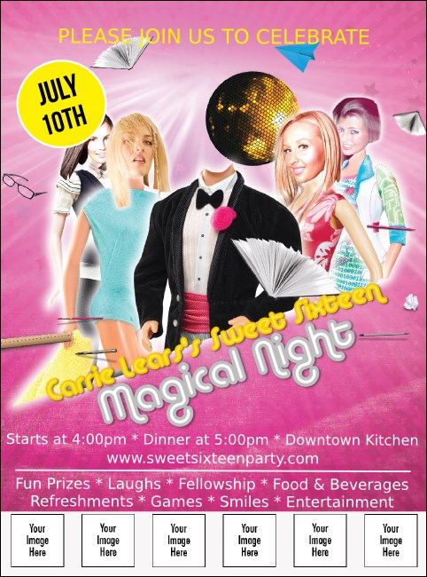 Pink Party B-Day Logo Flyer