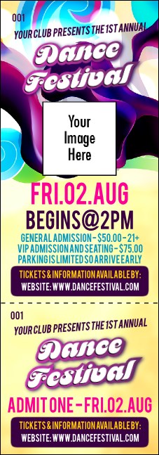 Disco Dance Festival Event Ticket Product Front