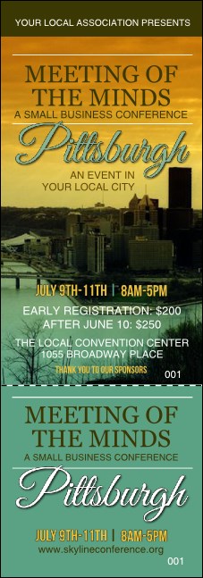 Pittsburgh Event Ticket Product Front