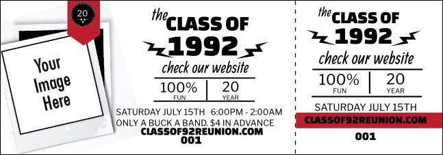 Class Reunion Mascot Red Event Ticket Product Front