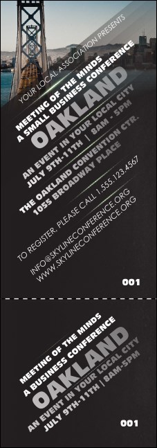 Oakland Event Ticket Product Front