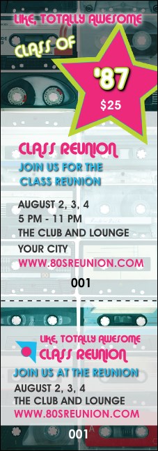 Totally 80s Event Ticket Product Front