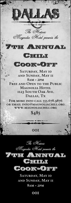 Dallas General Admission Ticket (Black and White)