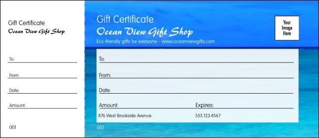 Nature Series - Blue Ocean Gift Certificate Product Front