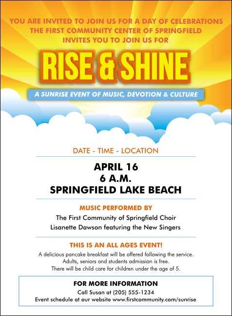 Sunrise Clouds Invitation Product Front