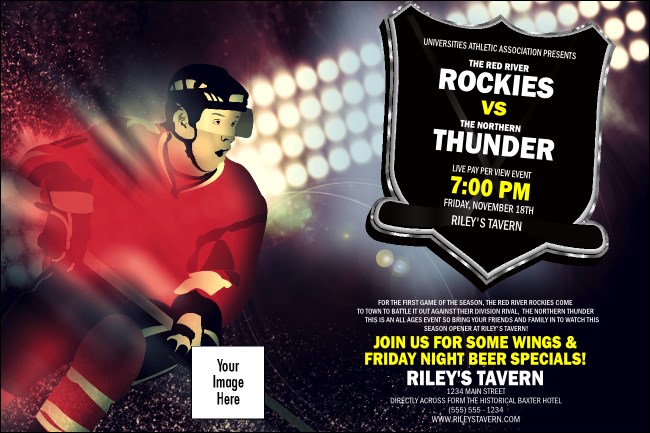 Hockey Badge Red Poster Product Front