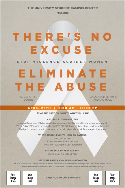 White Ribbon Poster Product Front