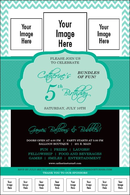 Happy Birthday Chevron Logo Poster Product Front