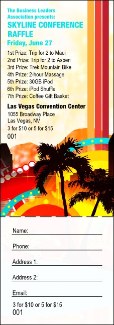 Nevada Raffle Ticket Product Front