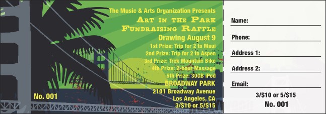 California Raffle Ticket (Gray and Blue) Product Front