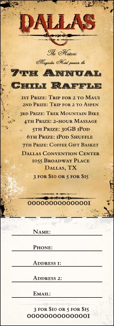Dallas Western Raffle Ticket