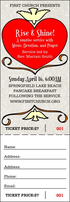 Big Heart Raffle Ticket Product Front