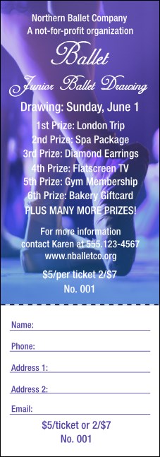 Ballet Raffle Ticket Product Front