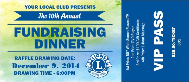 Lions Club International Water Color VIP Pass Product Front