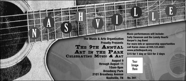 Nashville VIP Pass (Black and White) Product Front