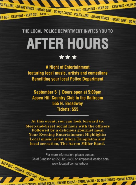 Police Caution Tape Invitation Product Front