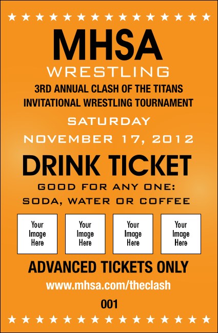 Versus Orange Drink Ticket Product Front