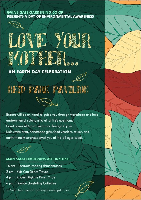 Earth Day Organic Club Flyer Product Front